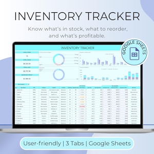 Inventory Tracker Google Sheet Template for Stock Management, Inventory Profit Tracking and Small Business Organization