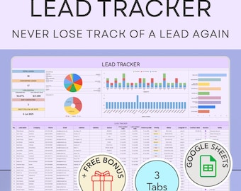 Google Sheets Lead-Tracker | Kundenkontakt, Rechnungs-Tracker (Digitaler Download)