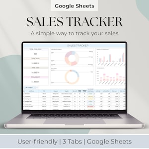 Simple Sales Tracker Spreadsheet | Daily Sales Template Dashboard Log for Small Business
