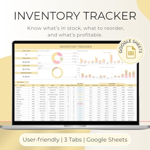 Inventory Management Tracker Spreadsheet | Small Business and Reseller Bookkeeping Template for Products Inventory, Track Inventory Profit
