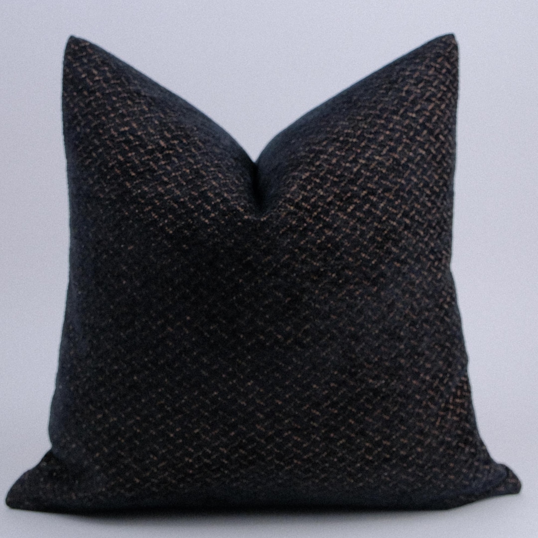 GIGIZAZA Decorative Throw Pillow Covers - 18x18 Inch Square, Set Of 2, Black Boho Velvet Couch Covers