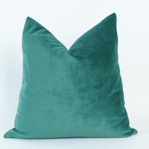 Teal Green Pillow Cover • Soft Teal Throw Pillow • Solid Velvet Cushion • Cozy Home Decor • Dense Upholstery Texture • All Sizes