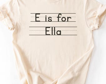 Comfort Colors® Back to School Alphabet Shirt, Custom Kids Name Tee, A to Z Learning Shirt, Kindergarten Graphic Shirt, School Spirit Tee