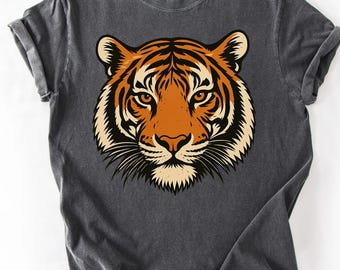 Comfort Colors® Retro Tiger Shirt, Vintage 90s Animal Tee, Wild Cat Graphic Shirt, Jungle Safari Shirt, Tiger Lover Gift Tee