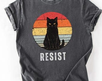Comfort Colors® Resist Protest Cat Shirt, Activism Justice Shirt, Progressive Equality Social Justice Human Rights Statement Tee