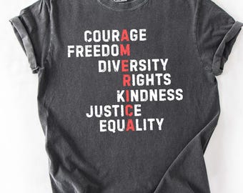 Comfort Colors® Courage Freedom Diversity Right Kindness Justice Equality Tshirt,Human Rights Tee,Anti Fascism Shirt,Equality TShirt,Protest