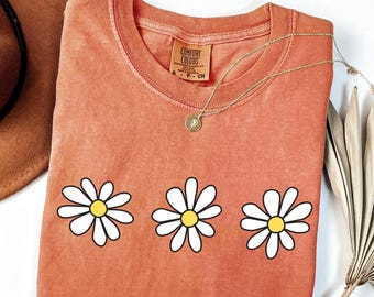 Comfort Colors® Daisy Shirt, Wildflower Shirt, Floral Shirt Gift, Birth Month Flower, Gift For Sister, Summer Shirt, Daisy Women Shirt