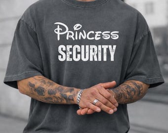 Comfort Colors® Disney Princess Security Dad Shirt, Funny Girl Dad Tee, Family Trip Shirt, Father’s Day Gift, Daughter and Dad Shirt