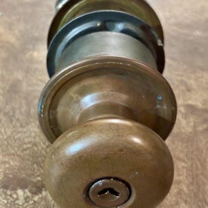 Vintage Brass Corbin Doorknob Set Exterior Lock Cylinder Mortise Hardware No Key