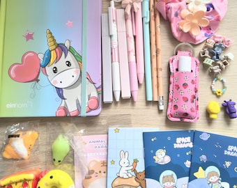 Tiktok Cute Girly briefpapierbundel cadeau – schoolbenodigdheden, tienermeisje cadeau voor virale tiktok cadeau-ideeën