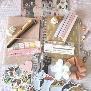 Cat themed Mystery Stationery bundle - a bookish and stationary set surprise box. Different sizes available