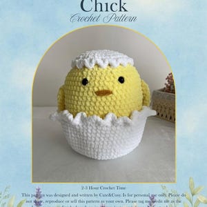 Chubby Hatching Chick crochet PATTERN stuffed plushie.