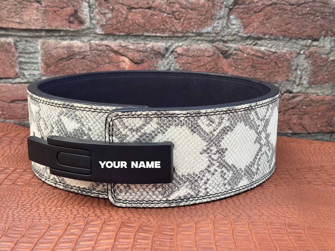 Snake Pattern Belt Snake Pattern Leather Lever Belt – Personalized Gym Weightlifting Belt ...