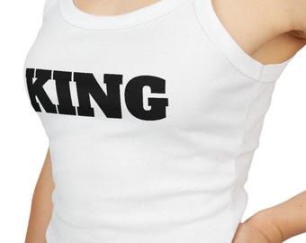 King Graphic Tank Top, Summer Sleeveless Camisole