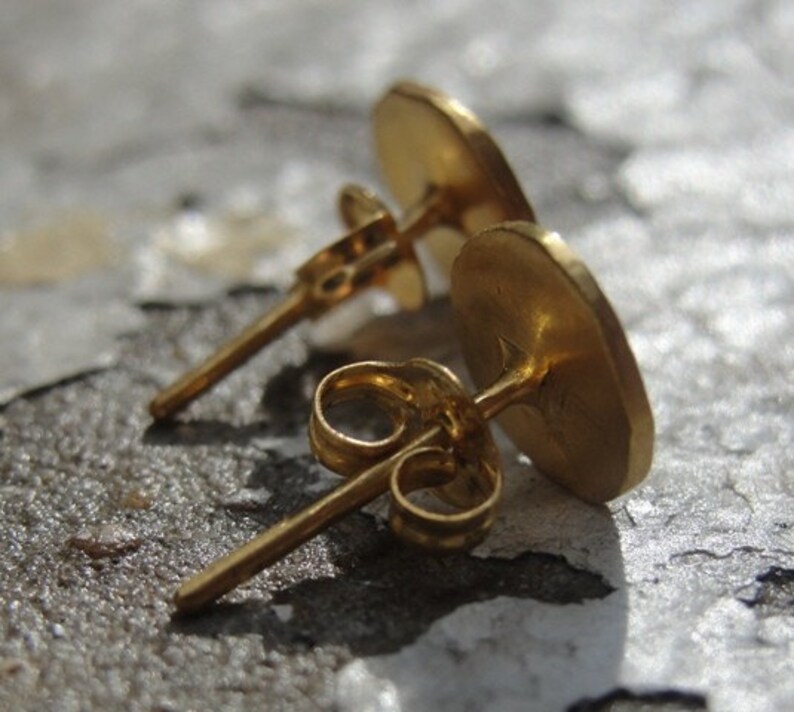 Gold Stud Earrings 24K Gold plated Studs Post Earrings Etsy
