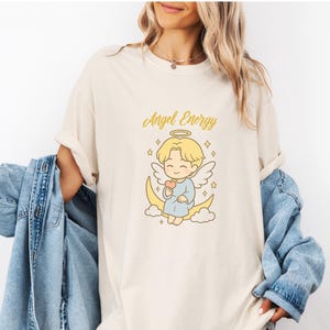 Angel Energy Comfort Colors Tee: Celestial Graphic T-Shirt