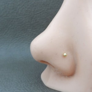 Tiny Gold Nose Stud in Sterling Silver, Tiny Ball Nose Stud, 2mm Nose Stud, Multiple Piercings, Helix Stud, Tiny Nose Stud, Body Piercing