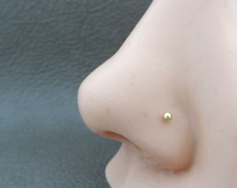 Tiny Gold Nose Stud en argent sterling, Tiny Ball Nose Stud, 2mm Nose Stud, Piercings multiples, Helix Stud, Tiny Nose Stud, Body Piercing
