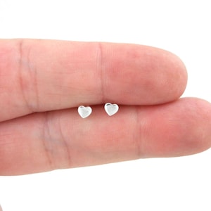 Tiny Heart Earrings in Sterling Silver, Heart Earrings, Dainty Studs, Heart Studs, Dainty Earrings, Girls Earrings,Gift for Her