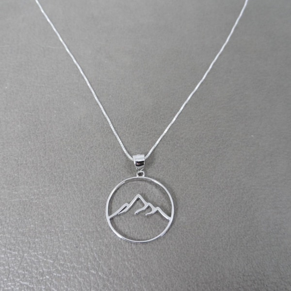 Mountain Sterling Silver Necklace, Mountain Necklace, Mountain Pendant, Sterling Silver Mountain, Outdoor Necklace, Outdoor Gift