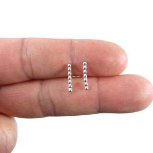 Bar Earrings in Sterling Silver, Silver Bar Earrings, Bar Studs, Tiny Earrings, Minimalist Earring, Dainty Earrings, Silver Bar Studs