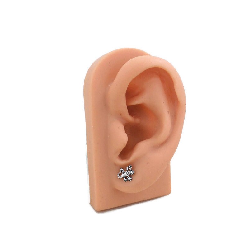 Orecchini A Borchia Con Lucertola In Cristallo CZ Trasparente E Argento 925 – Dimensioni 1,4 Cm - 2