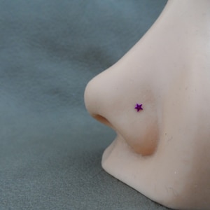 Tiny Star Nose Stud in Sterling Silver, Tiny Star Stud, Star Nose Stud, Sterling Silver Nose Stud, Tiny Nose Stud, Body Piercing, Helix Stud