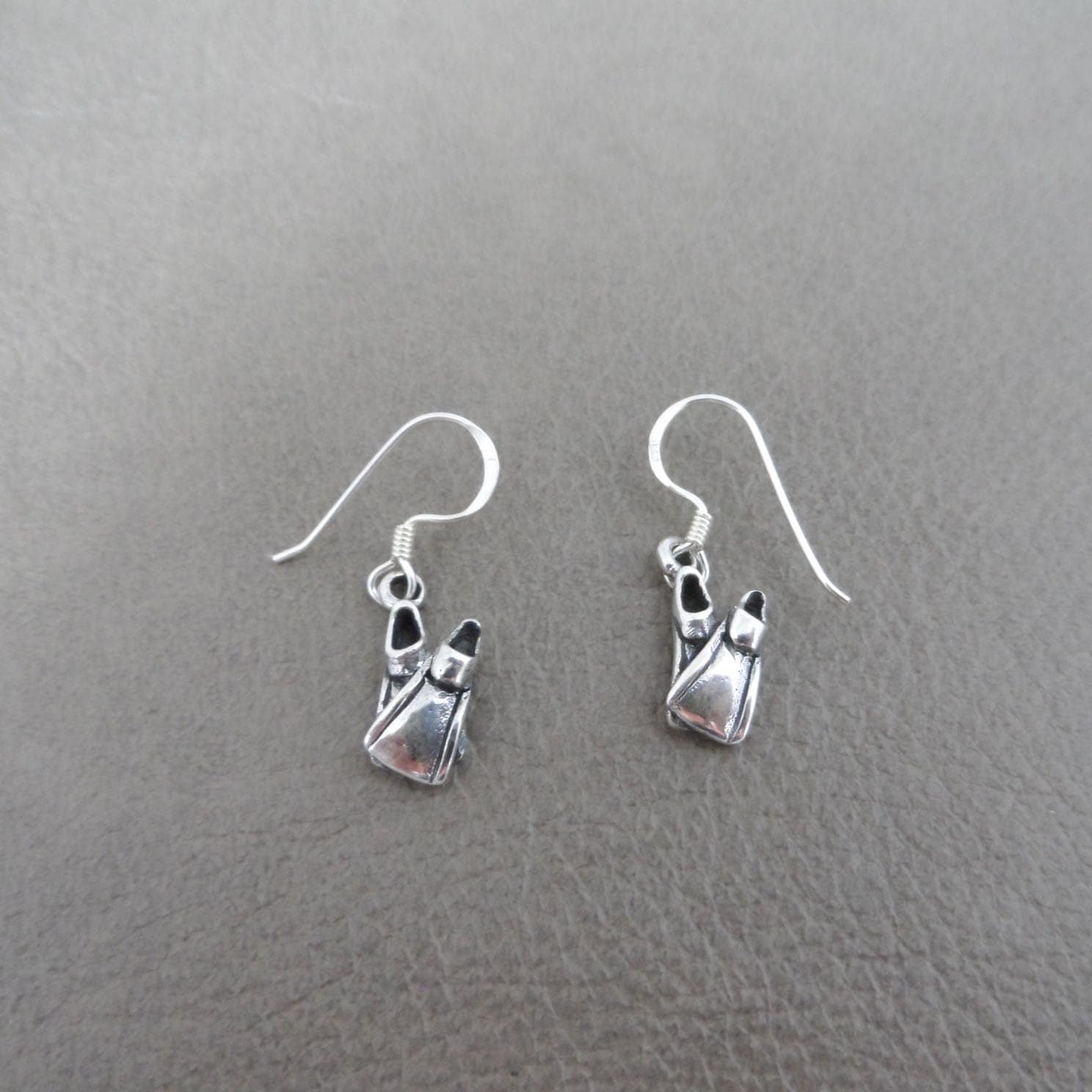 Diving Fin Earrings in Sterling Silver Scuba Earrings Diving Etsy