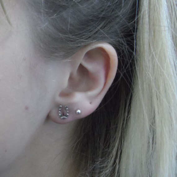 Horseshoe Sterling Silver Earrings Horseshoe Earrings Kids