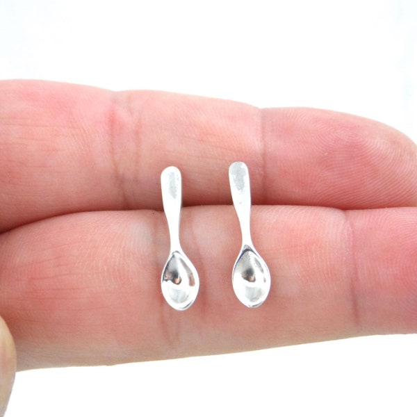 Sterling Silver Spoon Earrings, Spoon Silver Earrings, Cutlery Studs, Spoon Studs, Cutlery Earrings, Dainty Earrings, Chef Gift