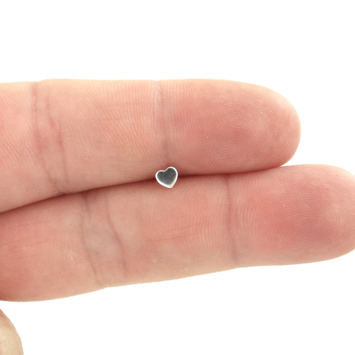 [HAESOOL] 925Silver☆Mini heart one-touch Earrings Amazon.com: Dainty Minimalist Hollow Heart Love Small S925