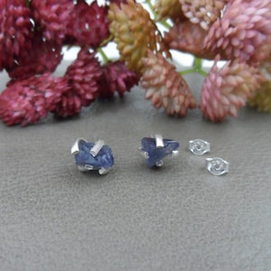 LABRADORITE Sterling Silver Earrings, Raw Gemstone Earrings, Labradorite Studs, Gemstone Studs, Crystal Earrings, Gemstone Earrings