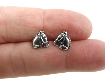 SALE! Horse Earrings in Sterling Silver, Horse Studs, Kids Earrings, Tiny Studs, Animal Earrings,  Colt Earrings, Cowgirl Earrings