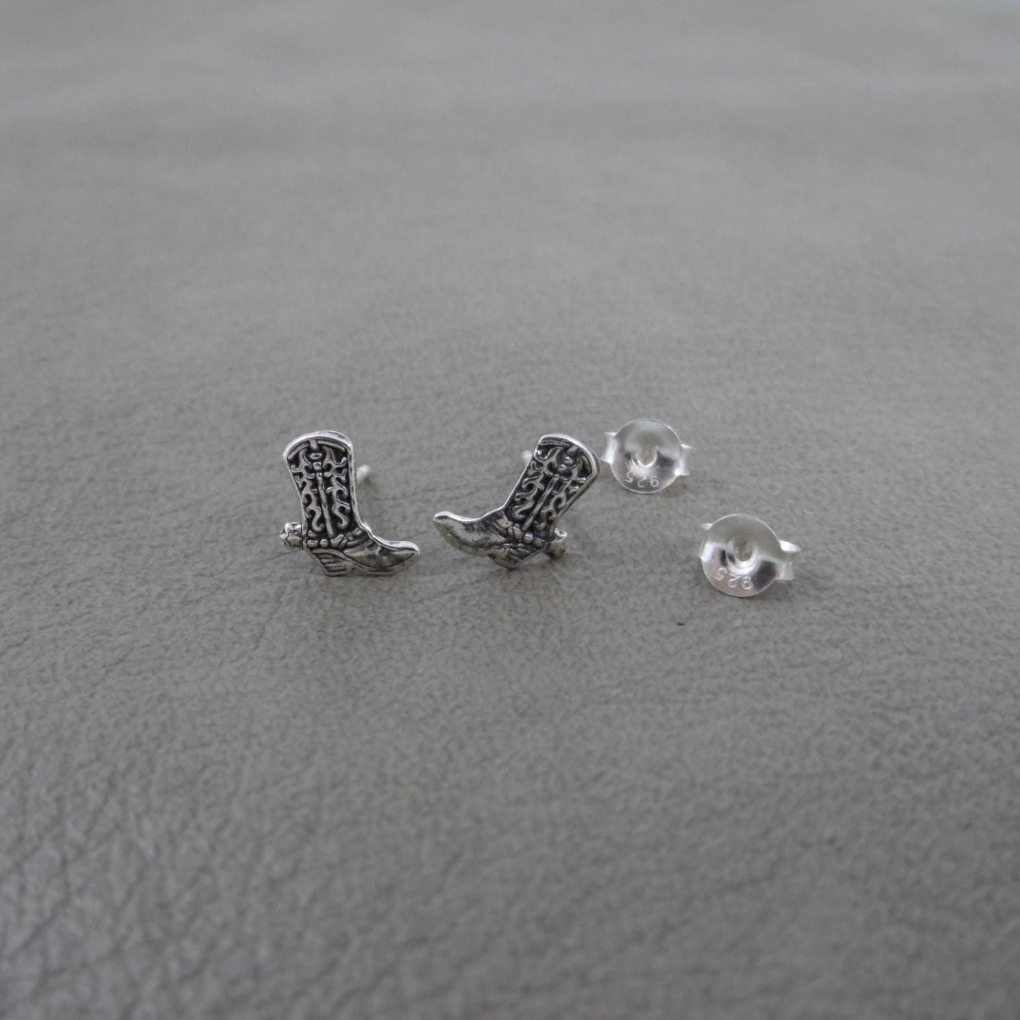 Cowboy Boot Earrings in Sterling Silver, Boot Earrings, Cowboy Boot Studs, Western Earrings, Cowgirl Earrings, Western Jewelry, Gift for Her