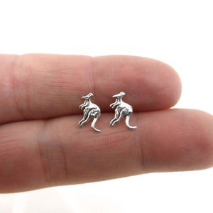 Sale! Kangaroo Earrings in Sterling Silver, Kangaroo Earrings, Kids Earrings, Kangaroo Stud, Tiny Studs, Animal Studs, Girls Earring