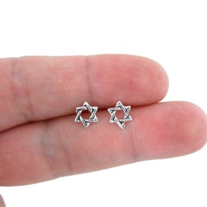 Star of David Earrings in Sterling Silver, Jewish Earrings, Silver Star Studs, Bat Mitzvah Earrings, Star Earrings, Religious Jewelry