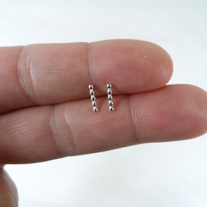 Tiny Bar Stud Earrings in Sterling Silver, Tiny Bar Studs, Silver Bar Studs, Tiny Studs, Cartilage Studs, Minimalist Earring, Gift for Her