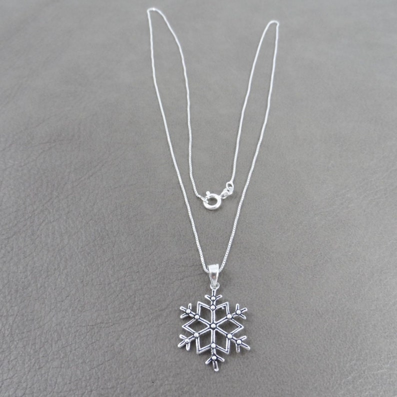 Snowflake Necklace in Sterling Silver Snowflake Necklace - Etsy