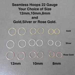 Seamless Hoop Sterling Silver Earrings,Seamless Hoop Earrings, Upper Hoop Earrings, Sterling Silver Hoops, Cartilage Silver Hoop,Nose Ring
