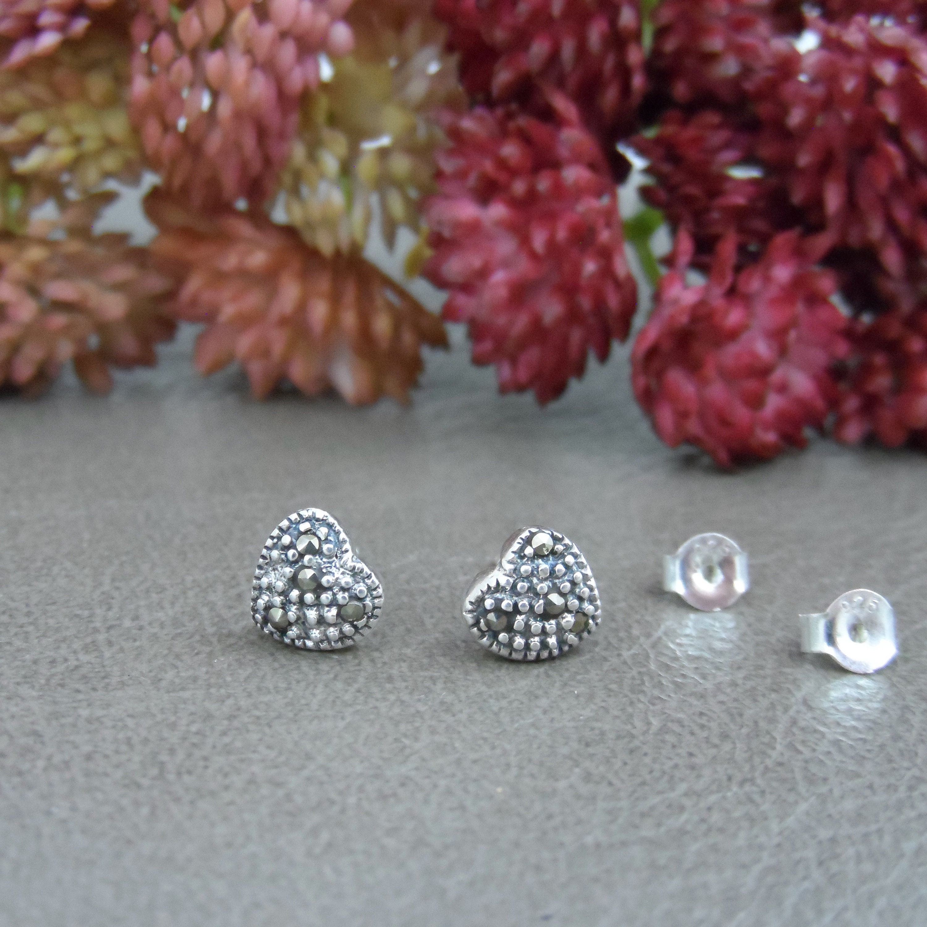 Heart Earrings in Sterling Silver, Heart Earrings, Dainty