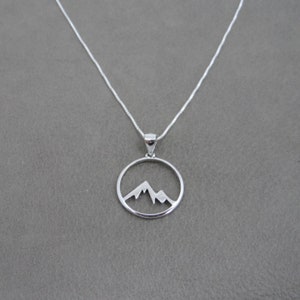 Mountain Sterling Silver Necklace, Snow Capped Mountain Necklace, Mountain Pendant, Sterling Silver Mountain, Outdoor Necklace
