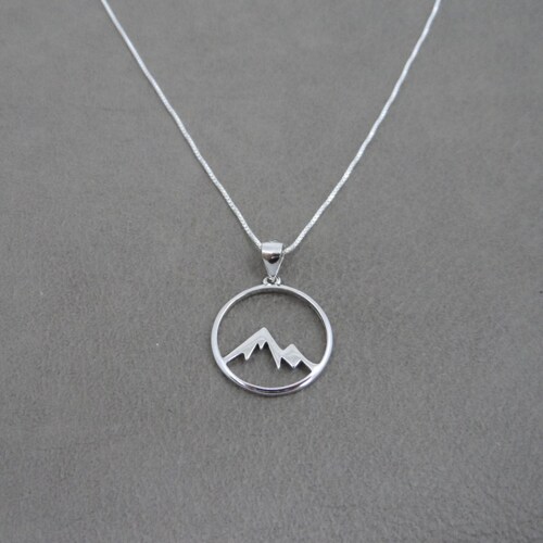 Mountain Necklace Sterling Silver Mountain Range Pendant Etsy