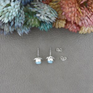 Larimar örhängen i sterlingsilver, Larimar örhängen, ädelstensörhängen, 5 mm örhängen, Larimar örhängen, Larimar smycken bild 8