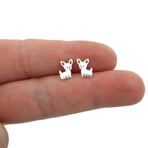 Chihuahua Dog Earrings,Chihuahua Earrings, Dog Earrings, Tiny Studs, Puppy Dog Earrings, Kids Earrings, Puppy Studs, Animal Earrings