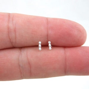 Tiny Bar Stud Earrings in Sterling Silver, Bar Earrings, Tiny Silver Earrings, Tiny Studs, Cartilage Studs, Minimalist Earring, Tiny Earring
