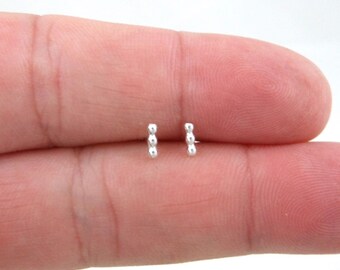 Tiny Bar Stud Earrings in Sterling Silver, Bar Earrings, Tiny Silver Earrings, Tiny Studs, Cartilage Studs, Minimalist Earring, Tiny Earring