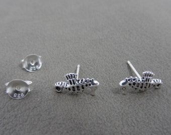 Orecchini Da Bambina In Argento 925 Con Cristalli – Forma Di Tartaruga, Squalo, Sirena, Polpo E Cavalluccio Marino – Regalo Per Ragazze