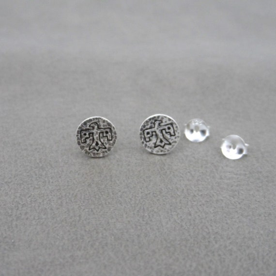 Thunderbird Earrings in Sterling Silver, Thunderbird Silver