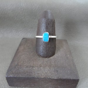 Turquoise Sterling Silver Ring, Turquoise Sterling Silver Ring, Gemstone Ring, Stacking Ring, Dainty Ring, Turquoise Jewelry,