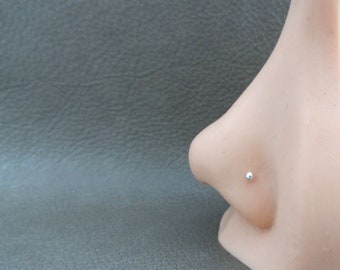Tiny Silver Nose Stud en argent sterling, Tiny Ball Nose Stud, 2mm Nose Stud, Piercings multiples, Helix Stud, Tiny Nose Stud, Body Piercing